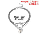3 Layered Leg Chain Moon Star Summer Bohemian Women Anklet Beach Ankle Bracelet