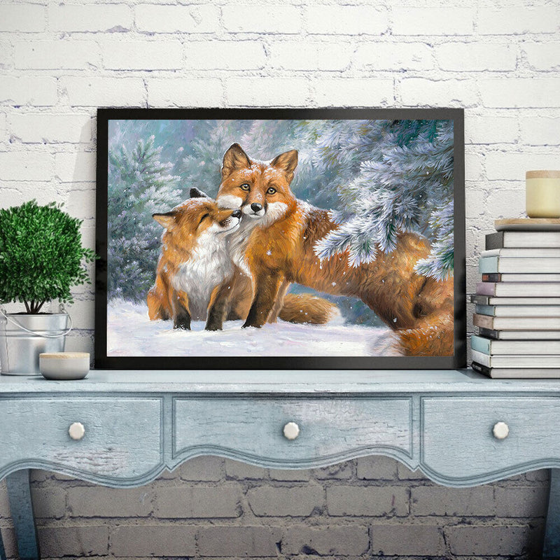 Snow Fox Diamond Painting Full Round Drill Home Decoration for Bedroom