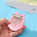Portable Mini Cute Cat 8-Key Pine Wood Plate Kalimba Finger Practice Mbira Sa