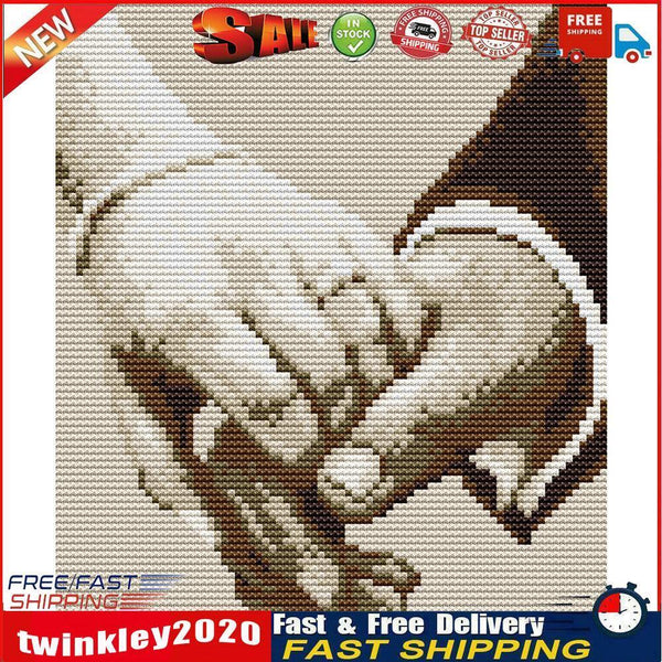 14CT Full Cross Stitch Hand in Hand Stamped DIY Kits Handmade Embroidery Newly