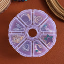Round Jewelry Container 8 Grids Empty Storage Box Nail Art Rhinestones Case