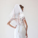 Double-layered Modeling Yarn Elegant Veil Short Tulle Wedding Accessories
