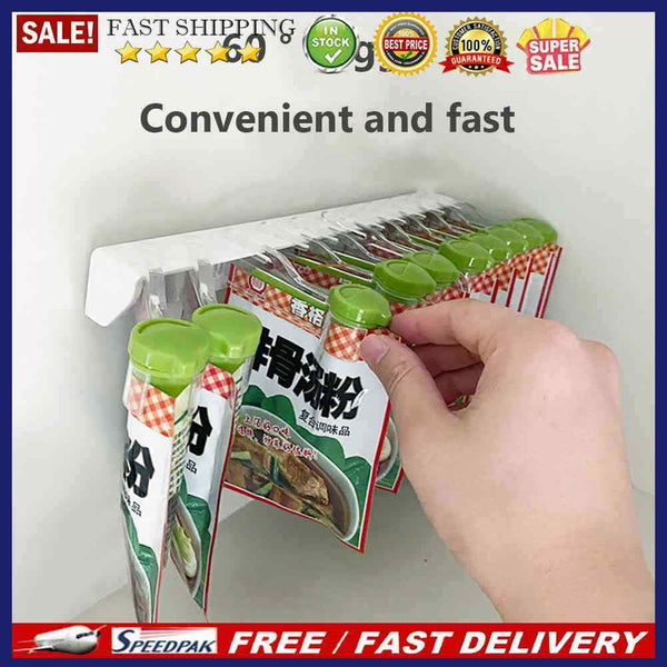 Hanging Seasoning Bag Storage Rack Salt Pepper Bagged Spice Bag Sealing Clip