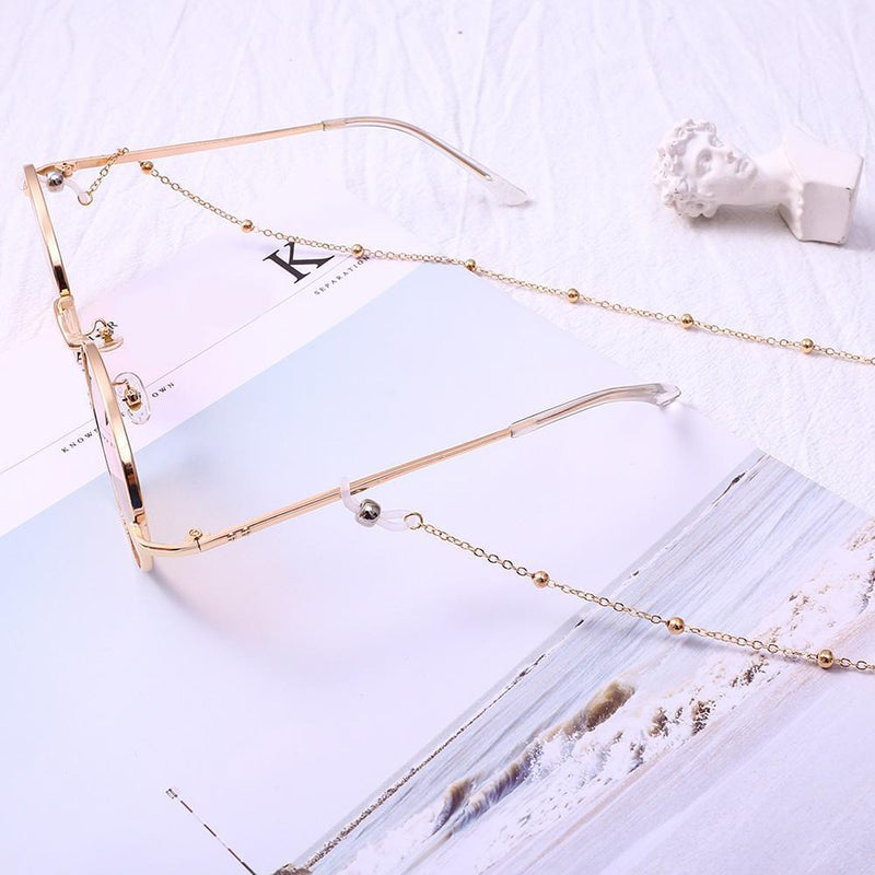 Round Bead Glasses Chain Women Men Eyeglasses Cord Strap Necklace Accessories
