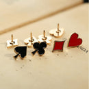 Women Men Poker Shaped Alloy Club Collar Pins Boutonniere Brooches Badges