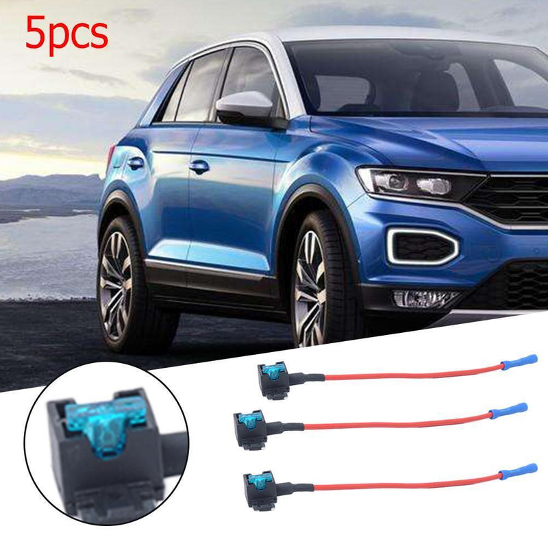 5 Pack Mini Size Car Fuse Tap Adapter Kit Add-a-Circuit Fuse Holder w/ 15A Fuse