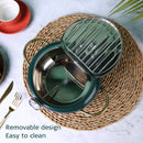 Deep Fryer Pot Stainless Steel Tempura Pot with Thermometer (24cm Green)