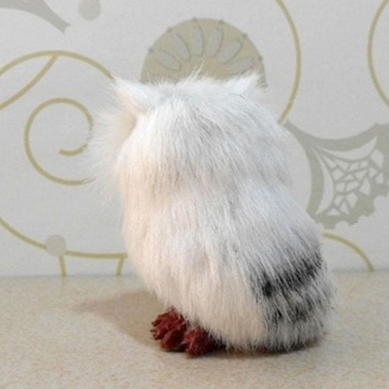 Cute Lovely Owl White Black Furry Christmas Bird Ornament Decoration hot.