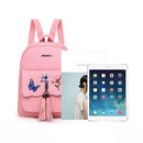 4pcs/set Fashion Women Butterfly Print Backpack Clutch Shoulder Bag (Pink)