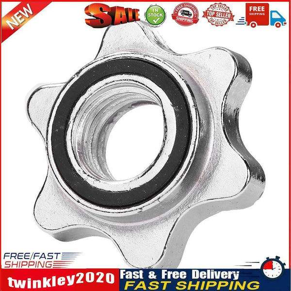 Lifting Standard Hex Nut Barbell Bar Solid Steel Spin-lock Dumbell Clamps Newly