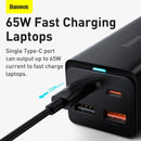 Baseus 65W GaN3 Pro Desktop Charger Power Strip Charging Station (Black) Newly