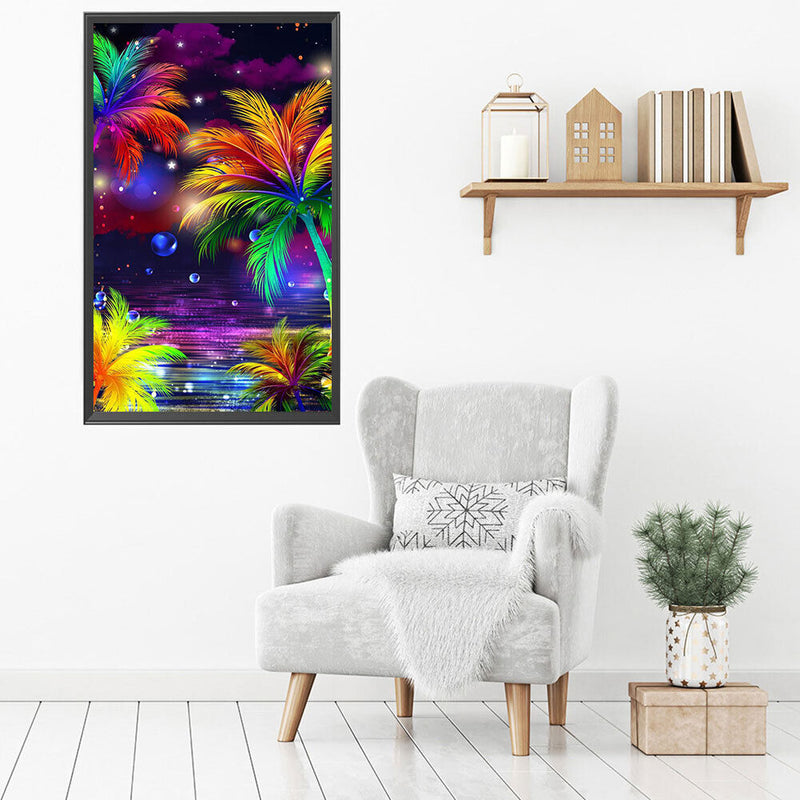 DIY Diamond Painting Kits Full Round Drill Coconut Tree Crafts Home Decoration
