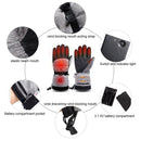 2pcs 3-Gear Adjustable Winter Smart Ski Electric Heated Gloves Hand Warmer Glove