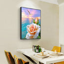 5D Drawing Picture Kit DIY Room Full Round Drill Flowers on Sea Diamond Pai