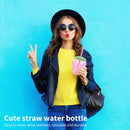 Strawberry Straw Cups - Cute Water Bottles with Straws Leakproof Plastic Cups