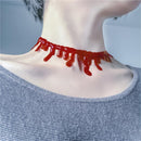 Party Dress Horror Deathrock Halloween Punk Choker Red Blood Drip Necklace