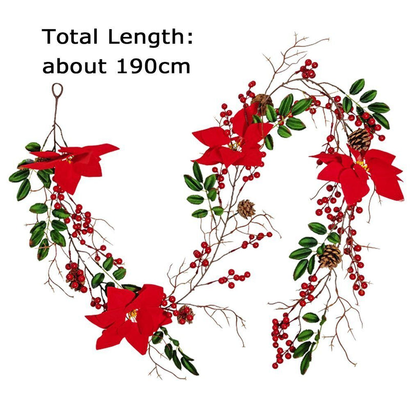 Decoration Wedding Decor Eucalyptus Leaf Vines Pine Cone Red Fruit Pine Needle