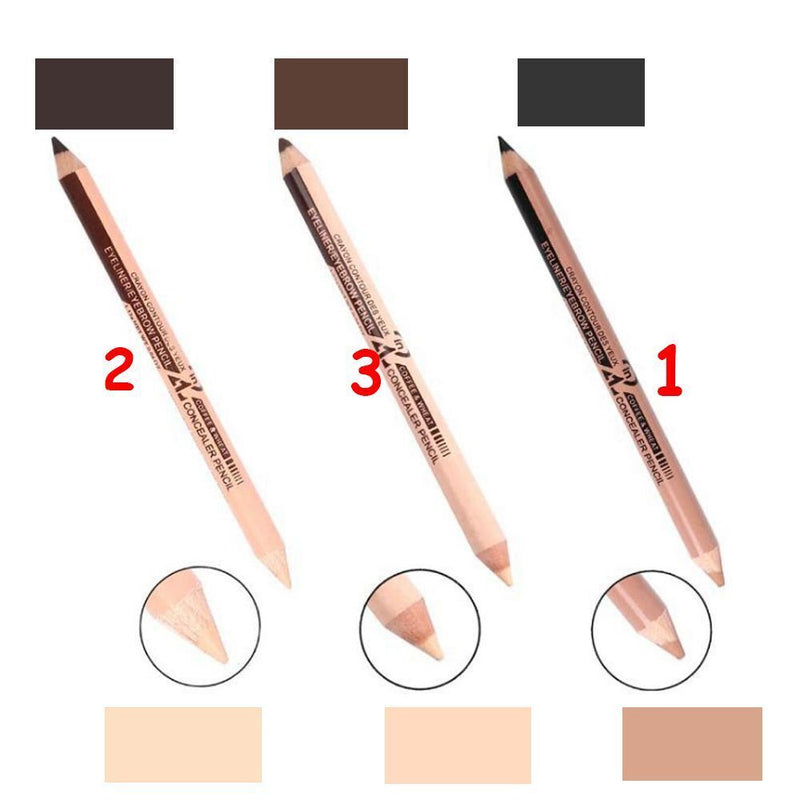 Eye Double Ended Waterproof Cosmetic Concealer pen Makeup up Eyeliner Eyebrow