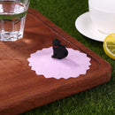 Clear Cherry Silicone Cup Cover Heat-resistant Reuse Animal Lid (Black Cat)