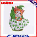 Mosaic Special Shaped Bright Diamond Painting Kit DIY Cartoon Cat Greeting Cards