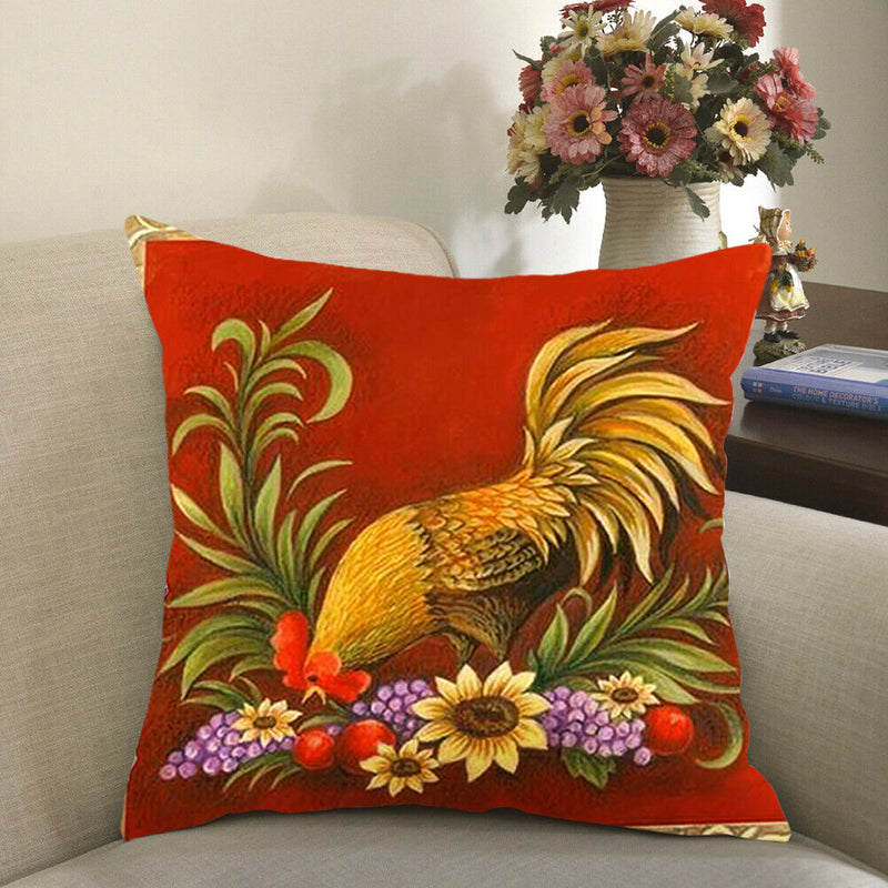 Chicken Print Cross Stitch Pillowcase 11CT DIY Embroidery Pillow Cover (2)