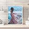 Beach Girl Back Oil Paint By Numbers DIY Canvas Wall Picture Craft Home Dec