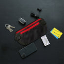 Anti-Theft Invisible Fanny Pack ID Card Key Phone Holder Pouch (Black Red)