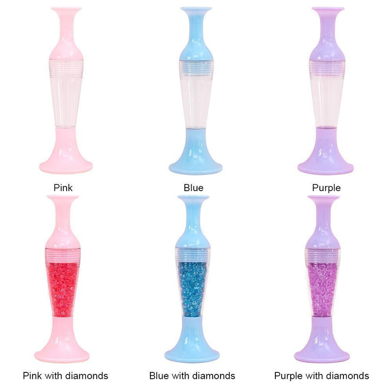 Flower Pot 5D Diamond Painting Point Drill Pen DIY Crafts (with Drill Purple)
