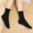 Women Men Warm Thick Solid Thermal Snow Winter Floor Sleeping Socks (Black)