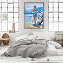Oil Painting By Numbers Acrylic Handmade Beach Girl Digital Picture Art Dec