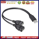 Portable 30cm USB2.0 to Dual USB Male to Female Y Splitter HUB Extension Cable