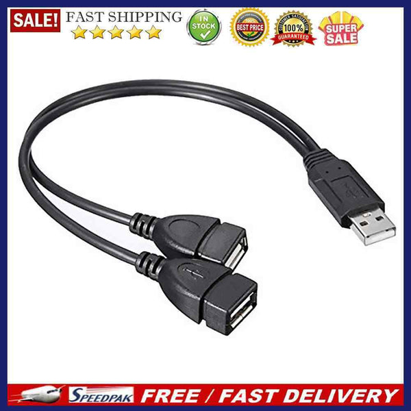Portable 30cm USB2.0 to Dual USB Male to Female Y Splitter HUB Extension Cable