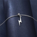 Men Metal Jewelry Lightning Pendant Stainless Steel Necklace Choker Long Chain
