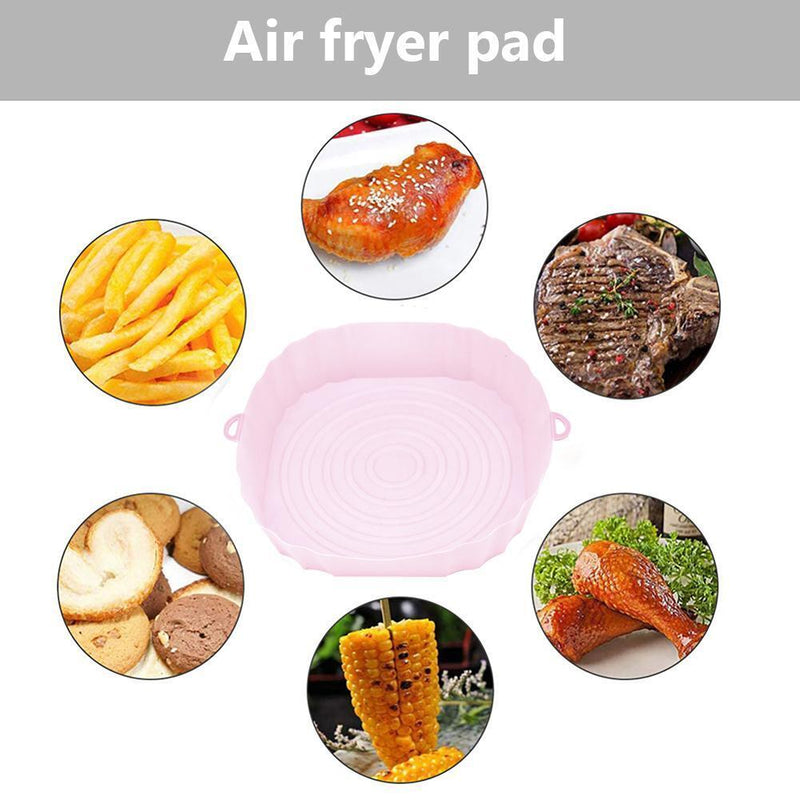 #A Silicone Air Fryer Liner Reusable Oven Microwave Baking BBQ Fryer Pan Pot B