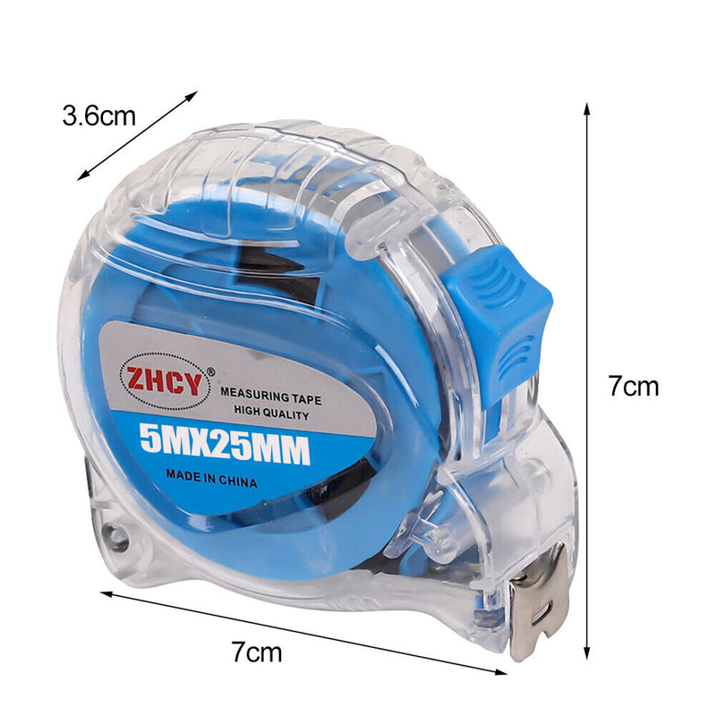 Retractable Mini Roulette Tape Ruler Tapeline Steel Tape Measure (5m25mm) Newly