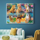 5D DIY Full Drill Diamond Painting Feline Cross Stitch Mosaic Kits Bedroom Decor