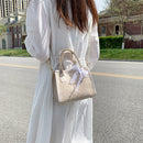 Straw Woven Shoulder Bag Summer Beach Lace Splicing Women Shopping Beach Purse