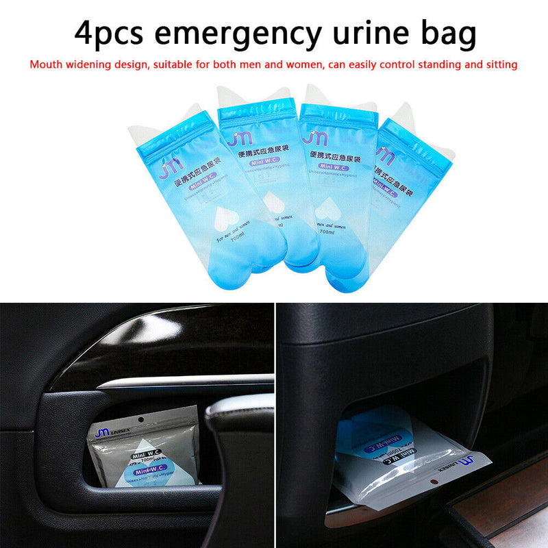 4pcs Disposable Urinal for Travel Traffic Jam Emergency Portable Pee Bags