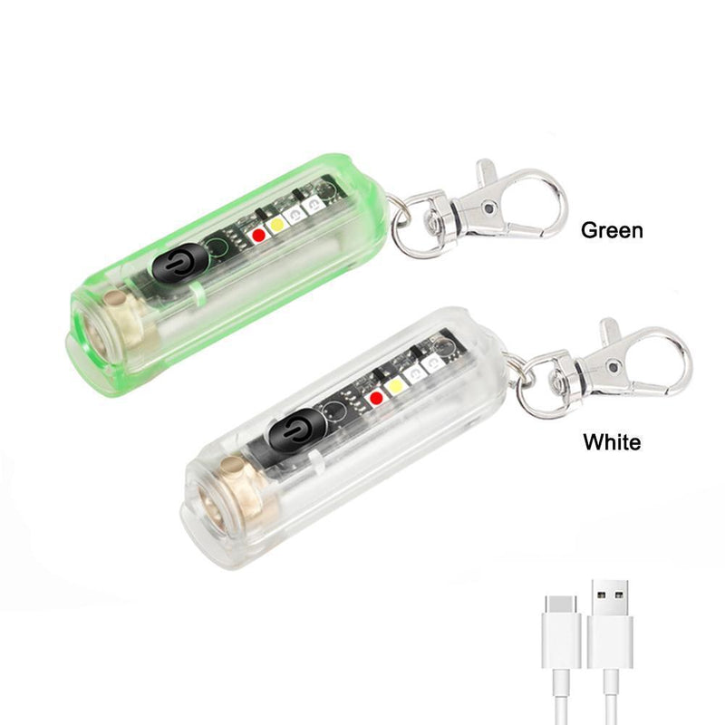 Mini LED EDC Flashlight Fishing Camping Emergency Keychain Lights (White)