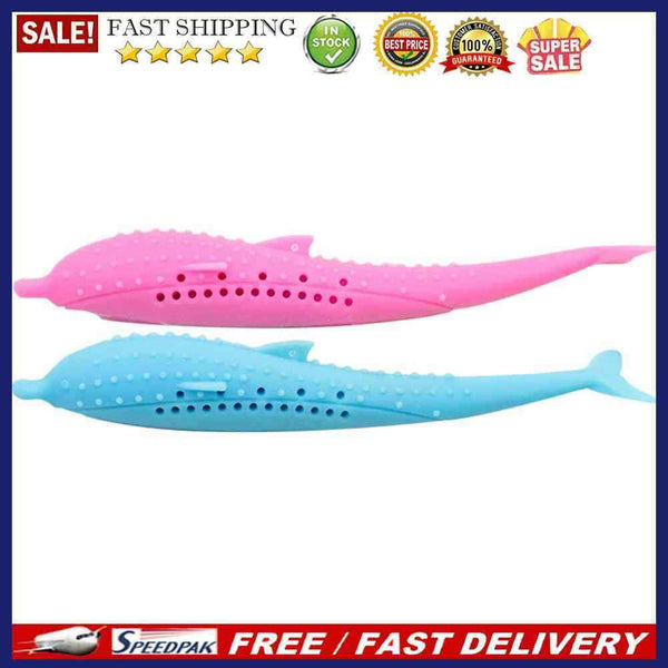 2pcs Silicone Catnip Fish Toothbrush Pet Molar Stick Cleaning Interactive T