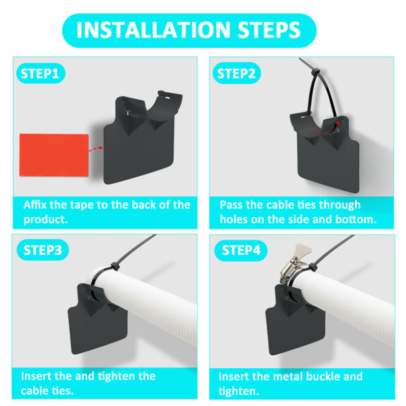 High Version Swimming Pool Pipe Fixing Holder Support for Intex (Black)