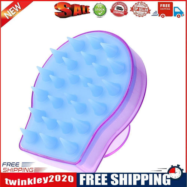 Silicone Shampoo Scalp Massage Brush Shower Body Massager Brushes (Purple)
