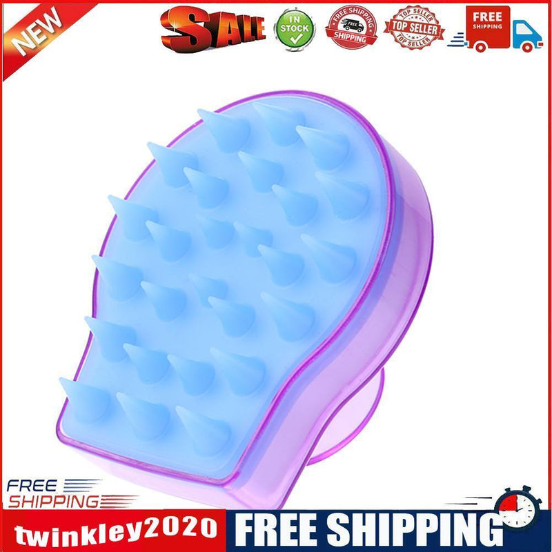 Silicone Shampoo Scalp Massage Brush Shower Body Massager Brushes (Purple)