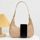 Fashion Women Pure Color Underarm Hobos Bags Top-handle Handbag (Camel)
