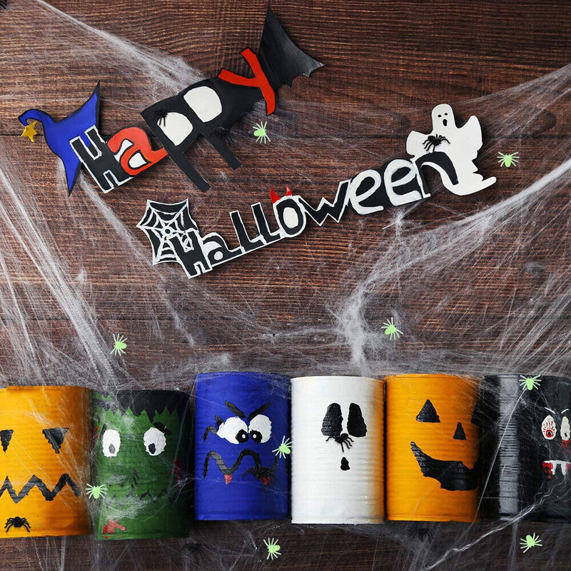 50Pcs Mini Luminous Spiders Scary Props Halloween Decoration Glow In The Dark