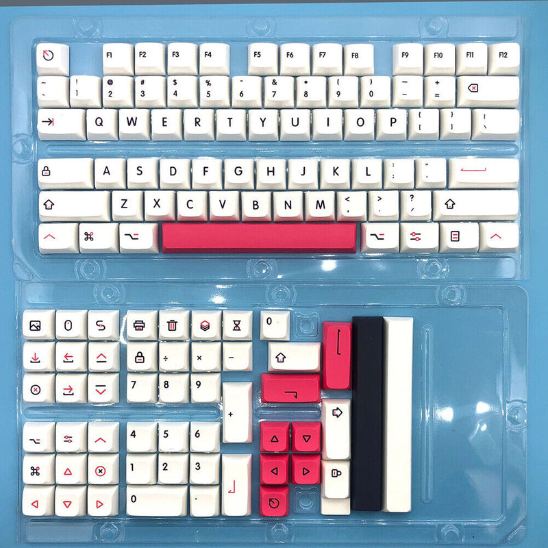 127pcs Mechanical Keyboard Keycap Set XDA Height for MX Switches (Pink)