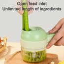 4 in 1 Handheld Electric Vegetable Cutter Set Garlic Meat Mud Masher Wireless n: