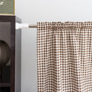 Short Curtain Shading Curtains Home Decor for Window Screen (Brown Grid)