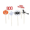 Witch Pattern Cupcake Decor Halloween Style Baking Decoration Cake Topper Set