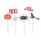 Witch Pattern Cupcake Decor Halloween Style Baking Decoration Cake Topper Set